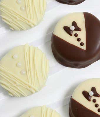 Bride & Groom Chocolate Covered OREO Cookies - 12 Pieces