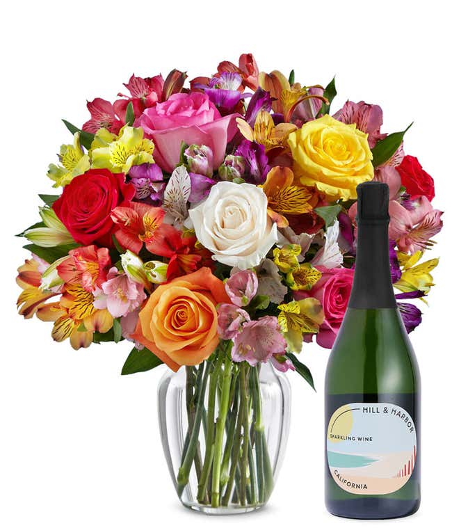 Roses &amp; Lilies with Sparkling Wine
