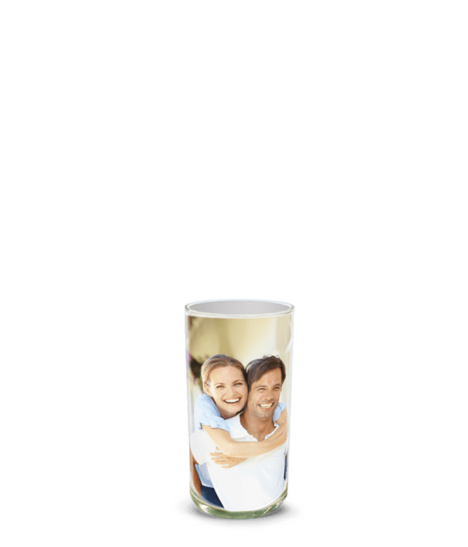 Partial image of Custom Photo Vase without flowers.